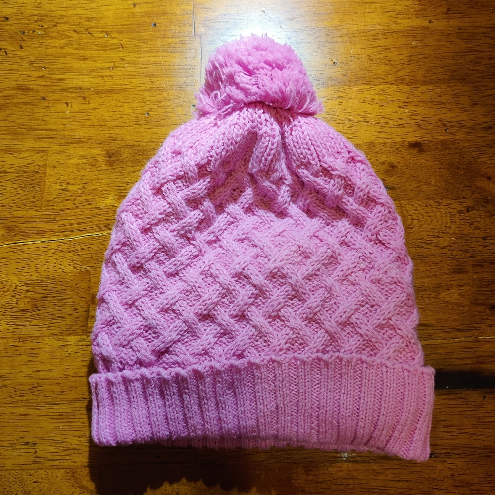Pink handmade winter Hat - Pom Pom winter Hat